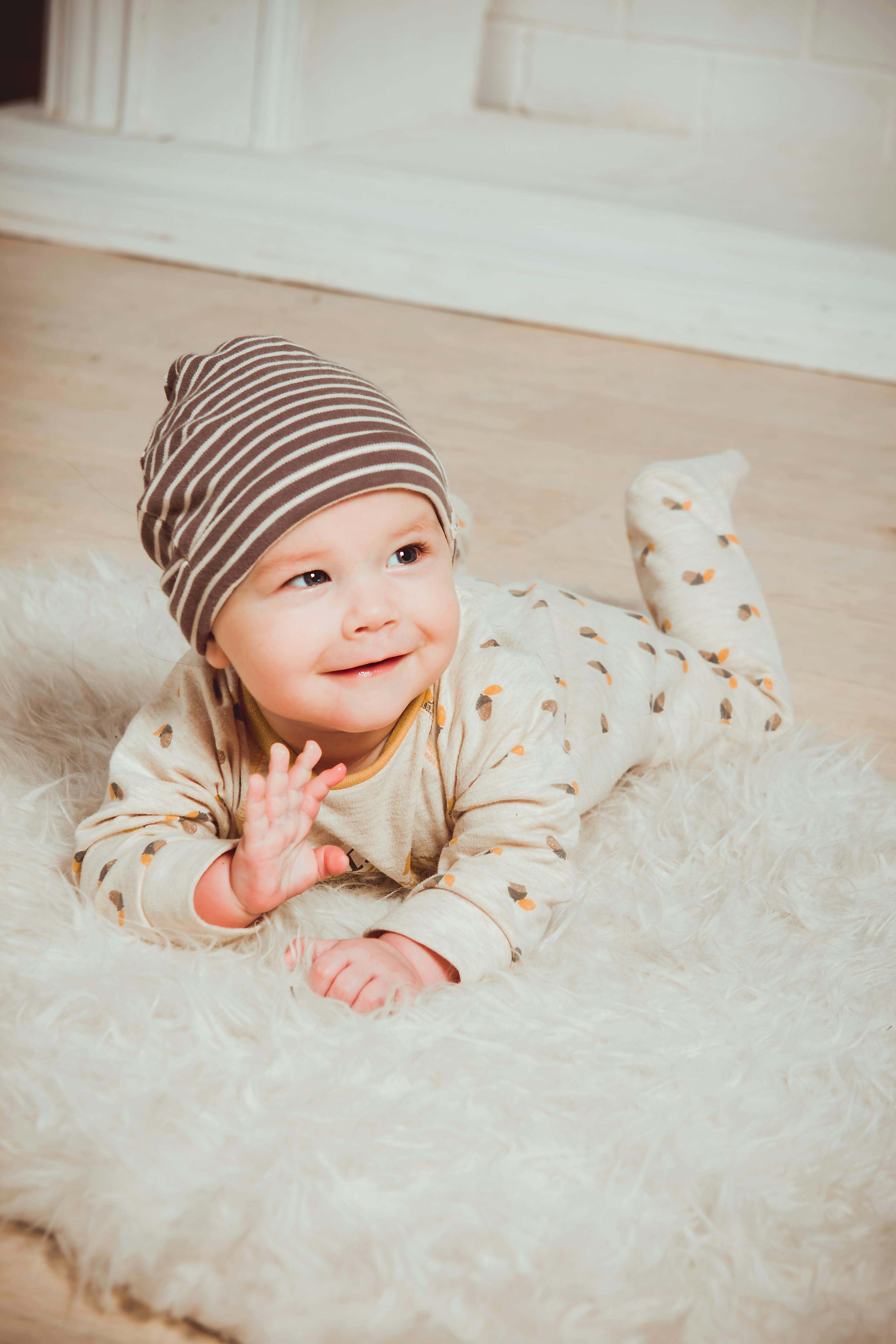 A cute baby smiling